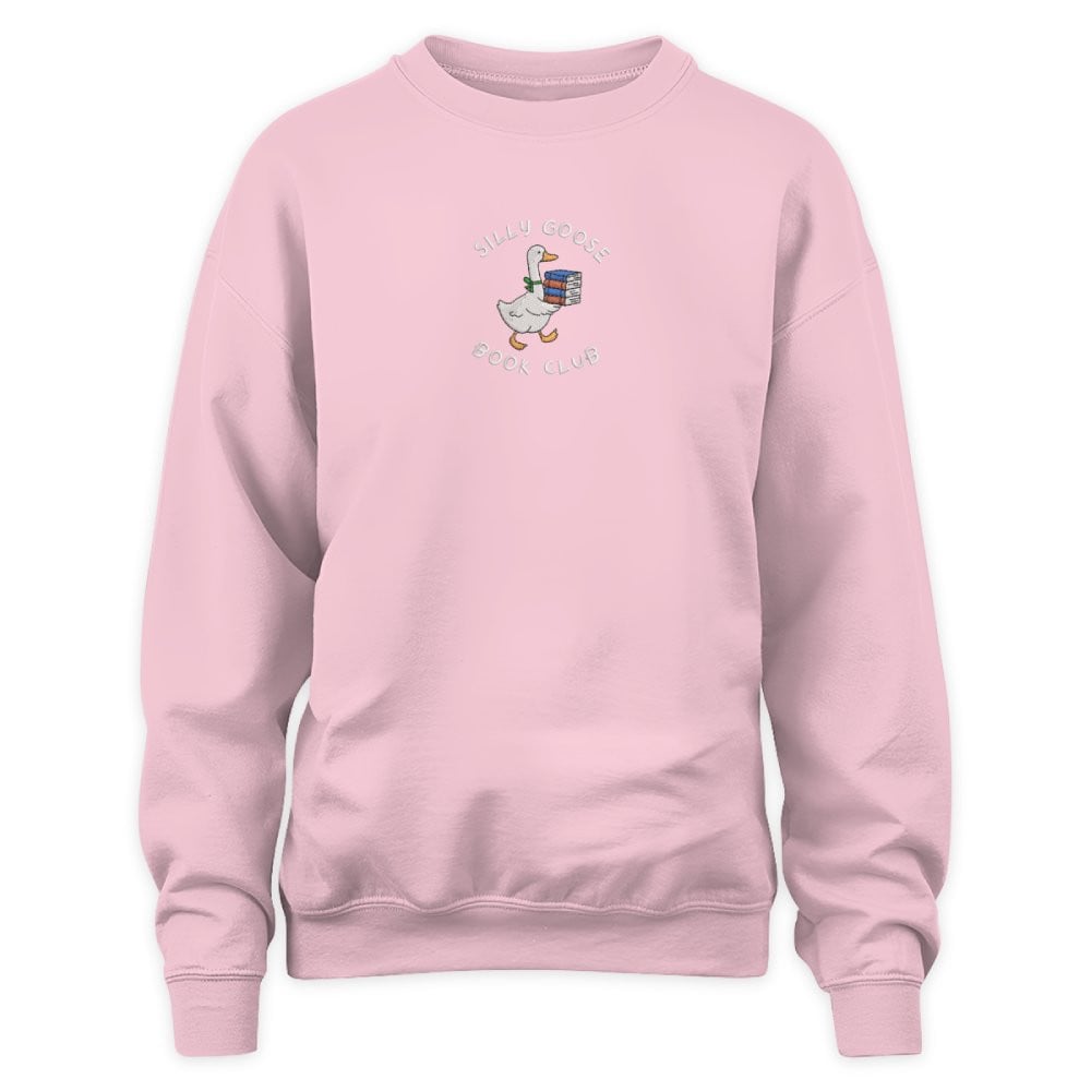 Silly Goose Book Club Embroidered Sweatshirt For Book Lovers