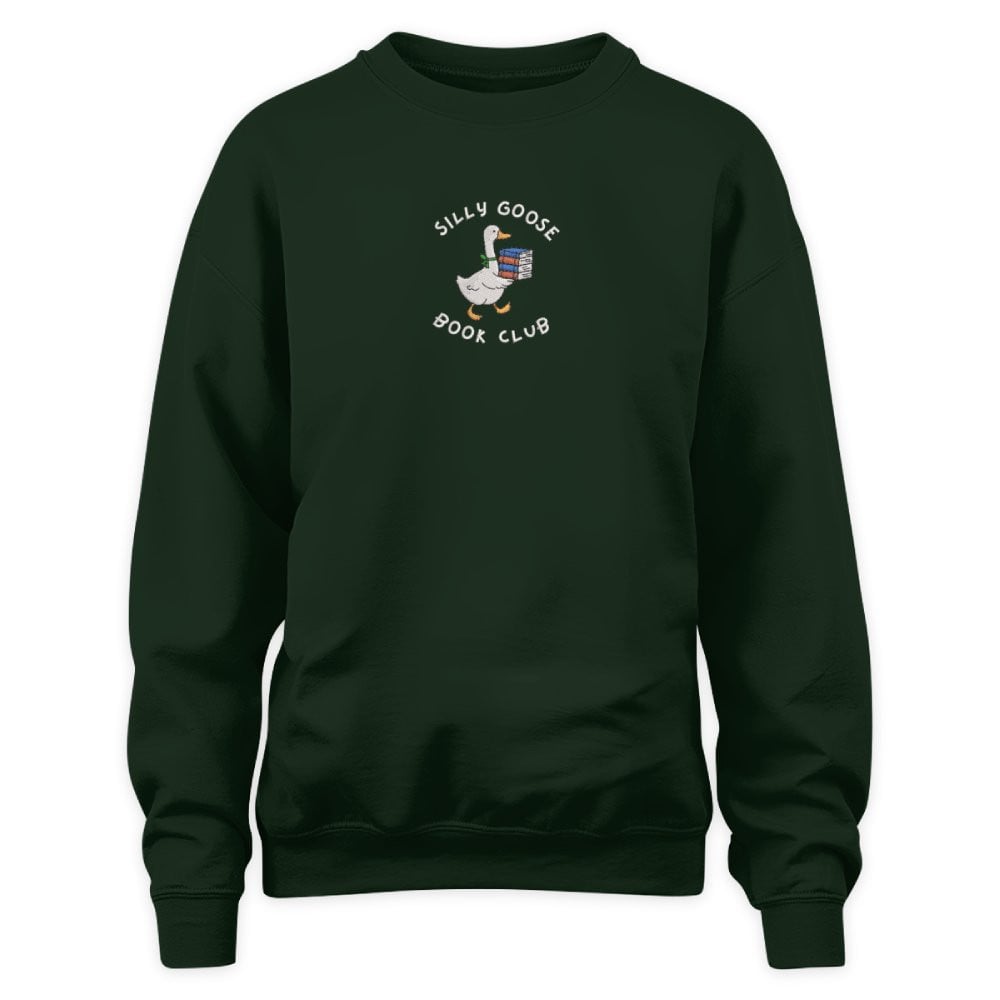 Silly Goose Book Club Embroidered Sweatshirt For Book Lovers