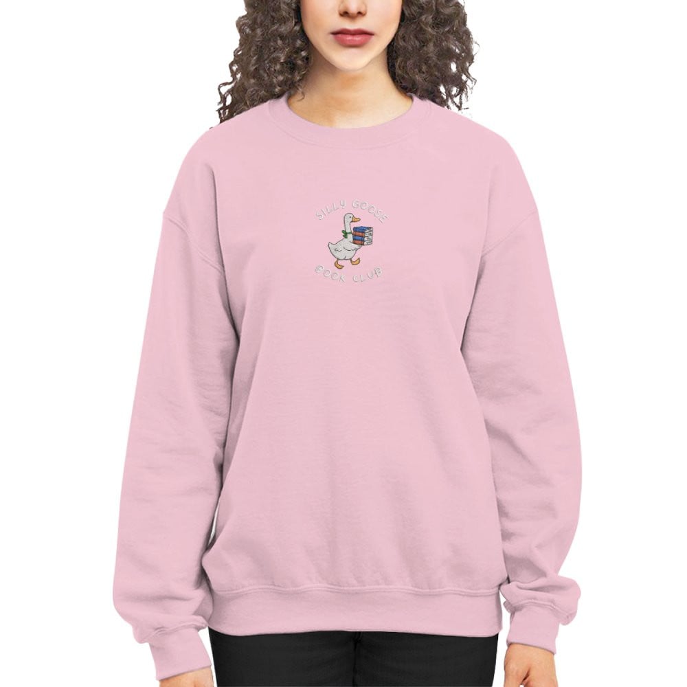 Silly Goose Book Club Embroidered Sweatshirt For Book Lovers