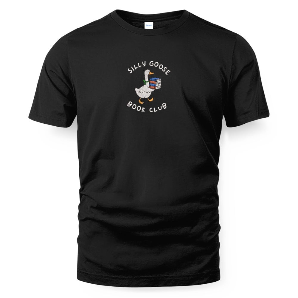 Silly Goose Book Club Embroidered Shirt For Book Lovers