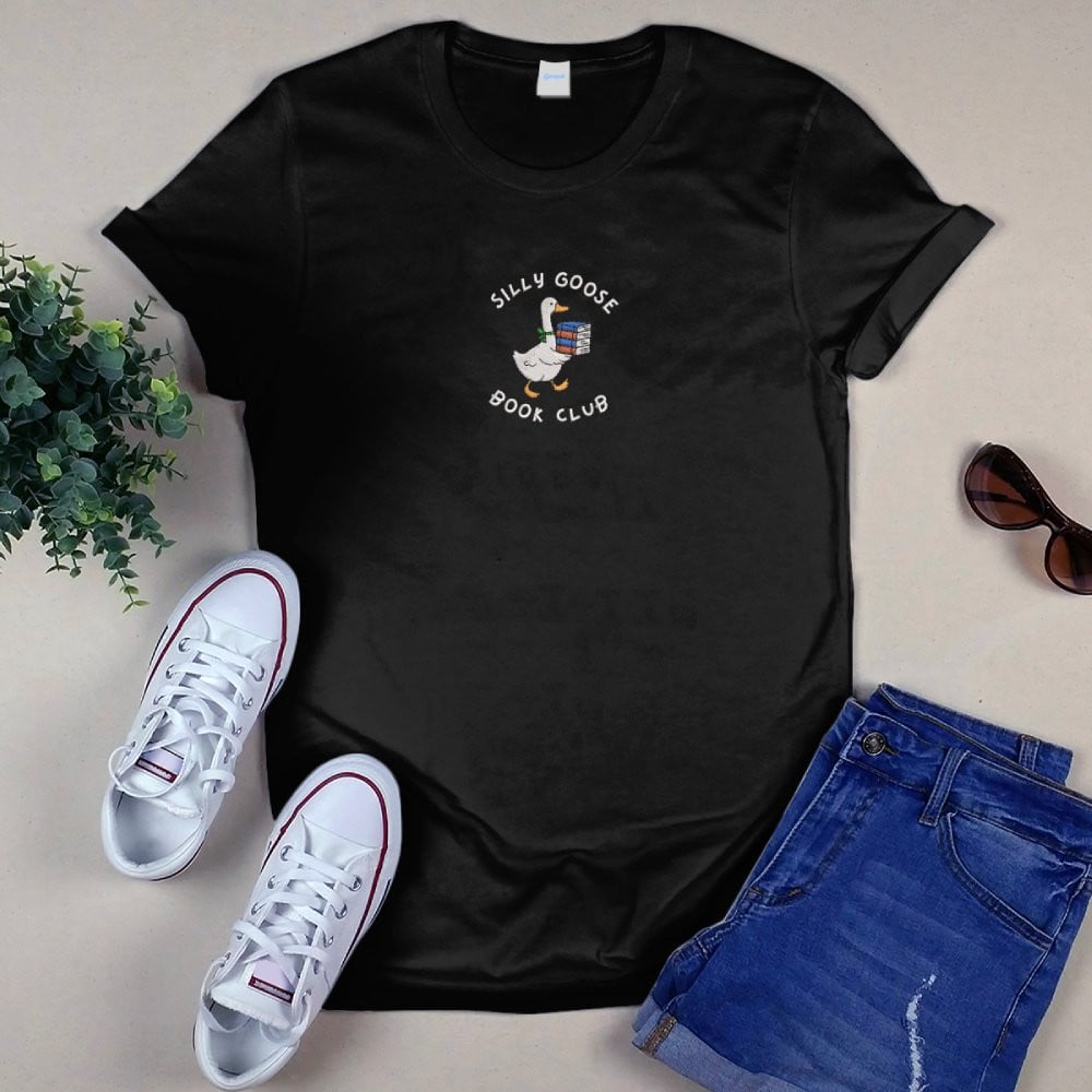 Silly Goose Book Club Embroidered Shirt For Book Lovers