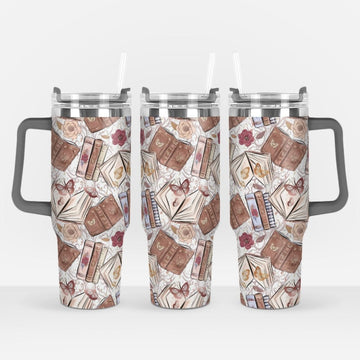 Book & Butterfly Tumbler 40oz for Bookaholic