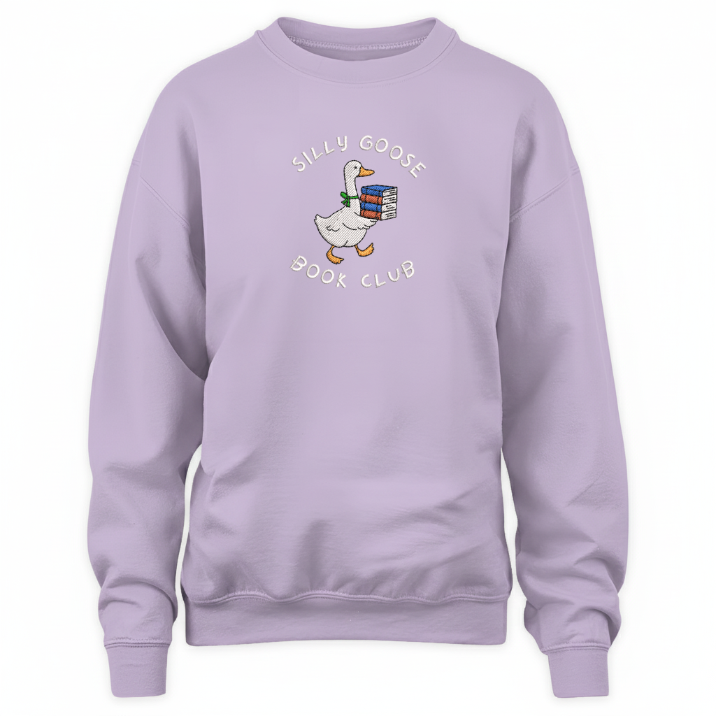 Silly Goose Book Club Embroidered Sweatshirt For Book Lovers