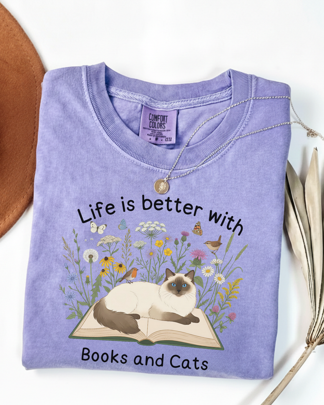 Cat Book and Coffee - BookCat17 - Comfort Colors T-Shirt