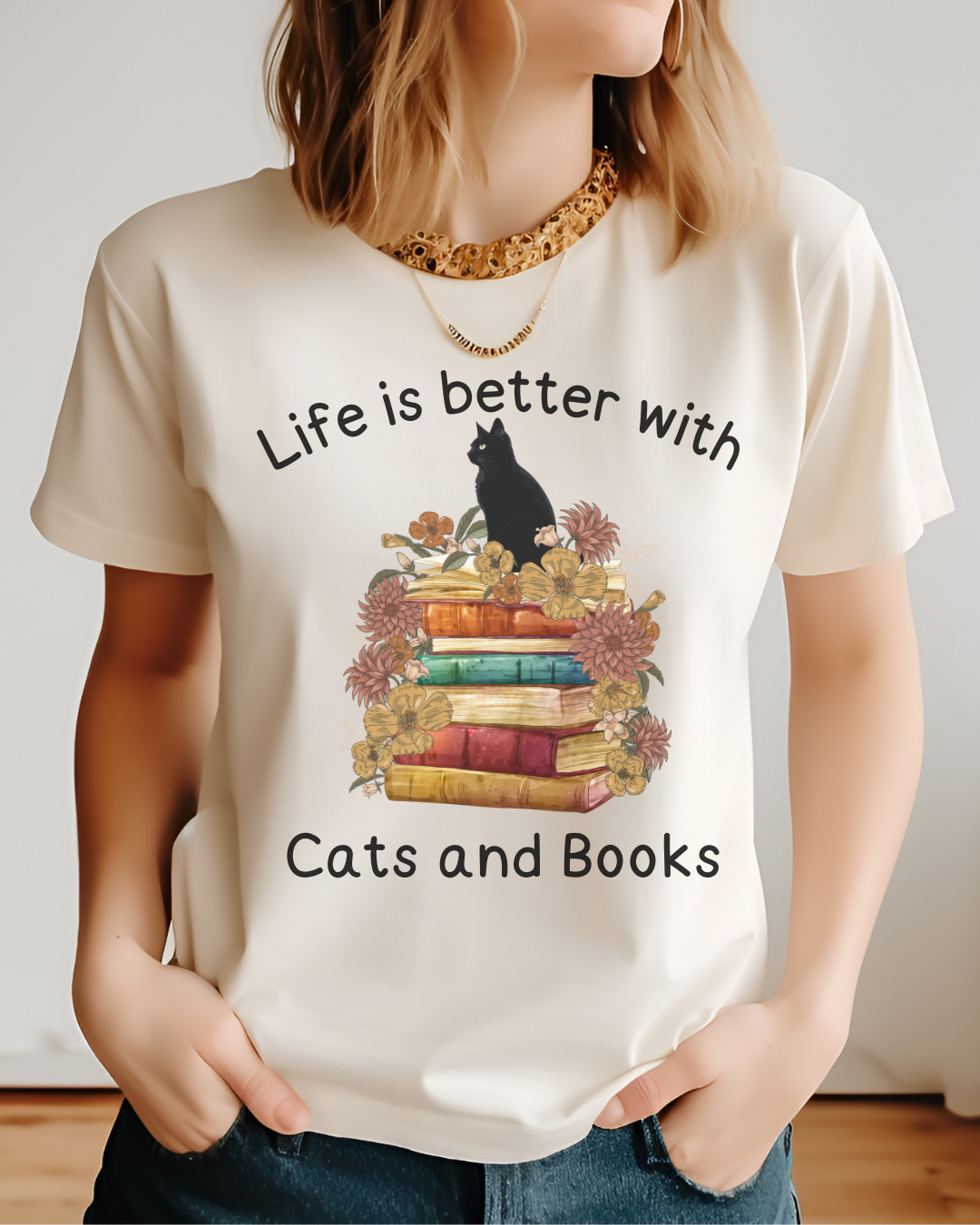 Life Is Better With Cats and Book - BookCat06 - Comfort Colors T-Shirt