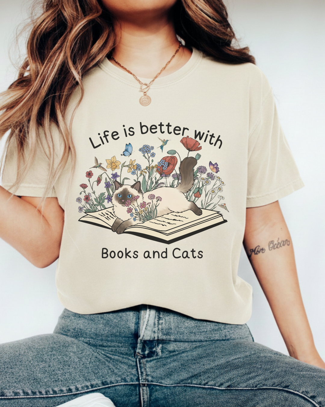 Life Better With Cats and Books - BookCat18 - Comfort Colors T-Shirt