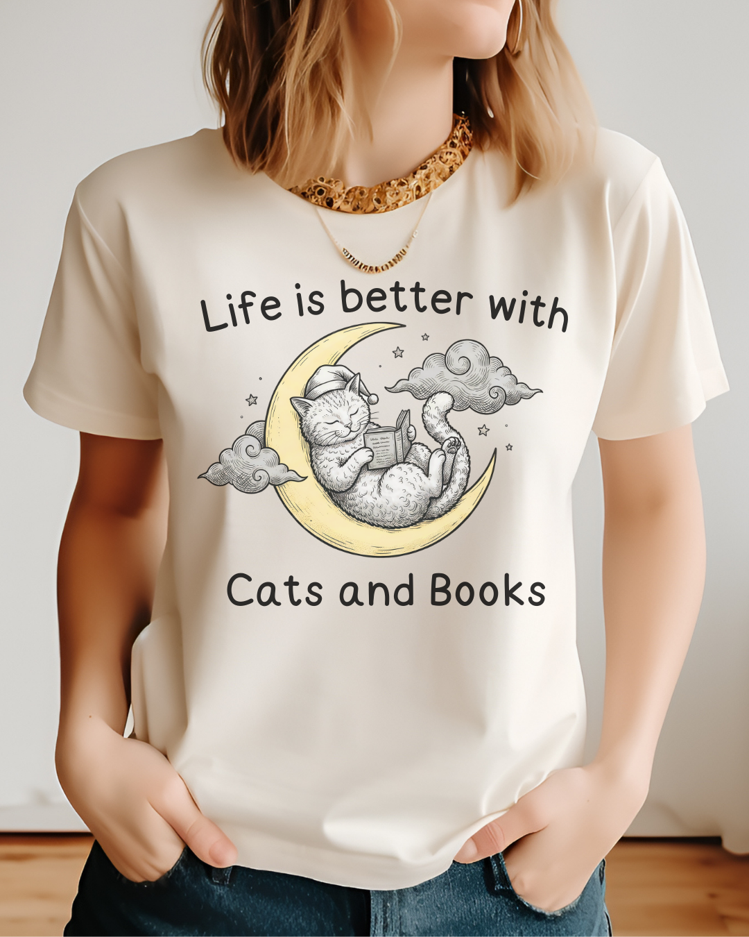 Life Is Better With Cats and Book - BookCat11 - Comfort Colors T-Shirt