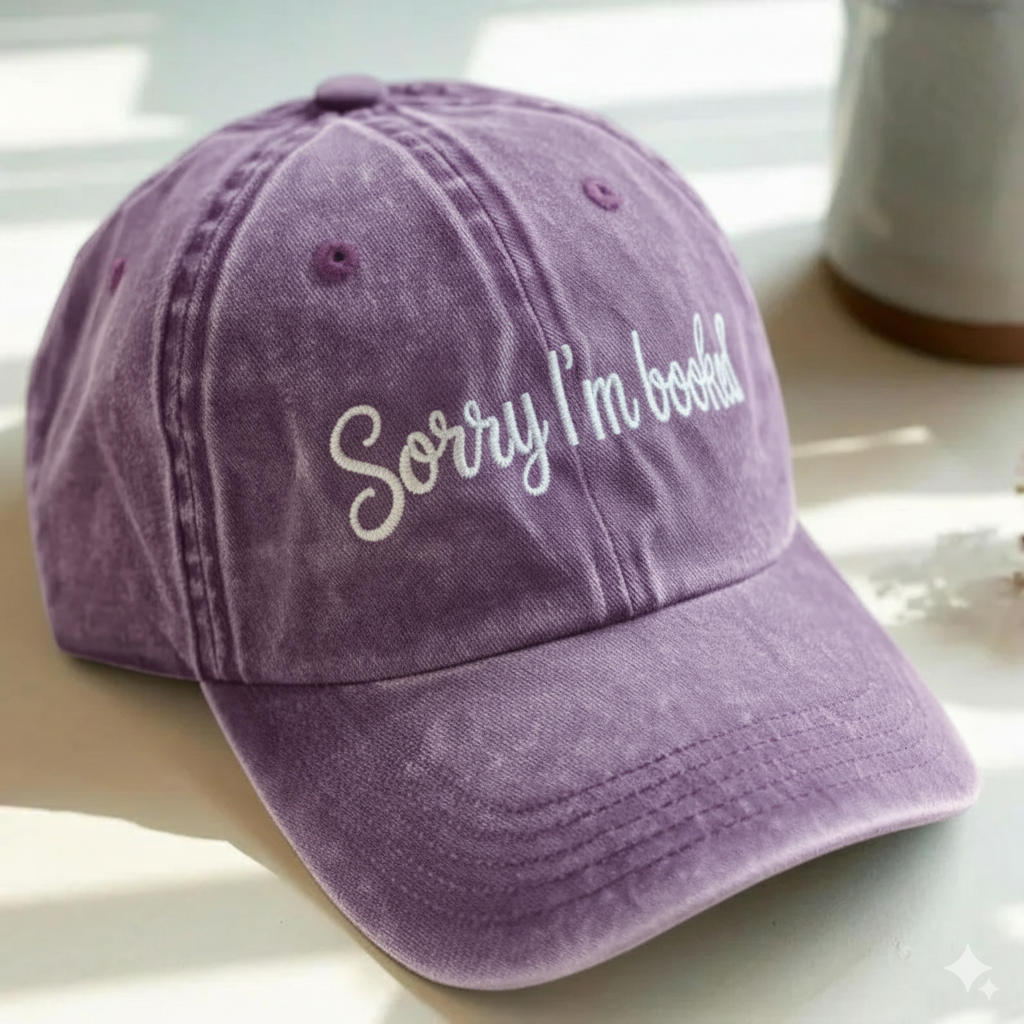 I'm Booked Embroidered Washed Hat For Book Lovers