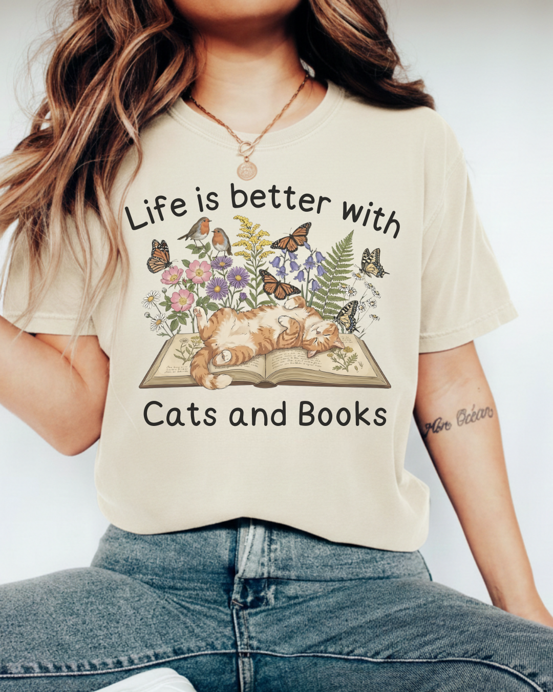 Life Is Better With Cats and Book - BookCat07 - Comfort Colors T-Shirt